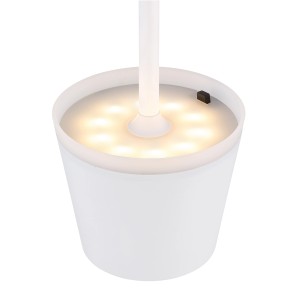 Globo Solarleuchte, 41 cm, weiß matt. Außenleuchte mit LED-Lichtern und Akku.