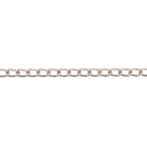 Conacord Panzerkette, Stahl, gedreht, 2,5 mm, Nickel, Meterware. Zierkette für vielseitige Anwendungen.
