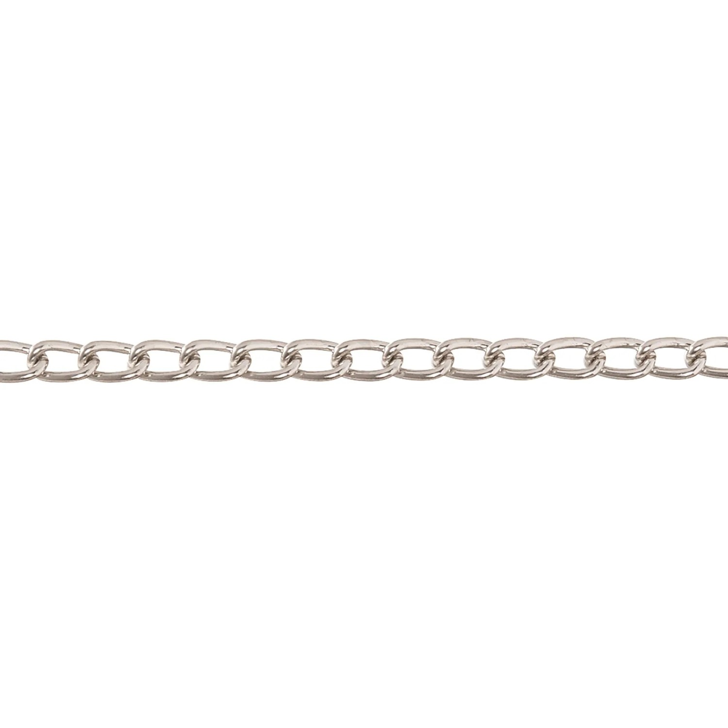 Conacord Panzerkette Stahl Gedreht Ø 2,5 mm x 11 mm Nickel Meterware