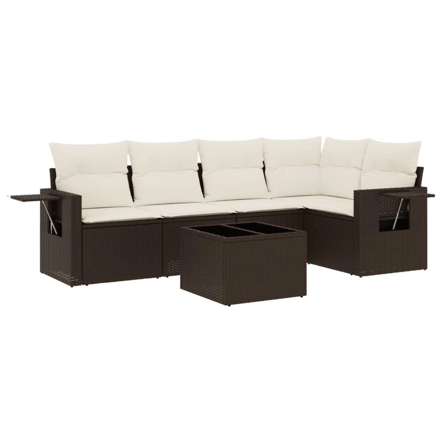 vidaXL 6-Tlg Garten-Sofagarnitur mit Kissen Braun Poly Rattan 3252480 günstig online kaufen