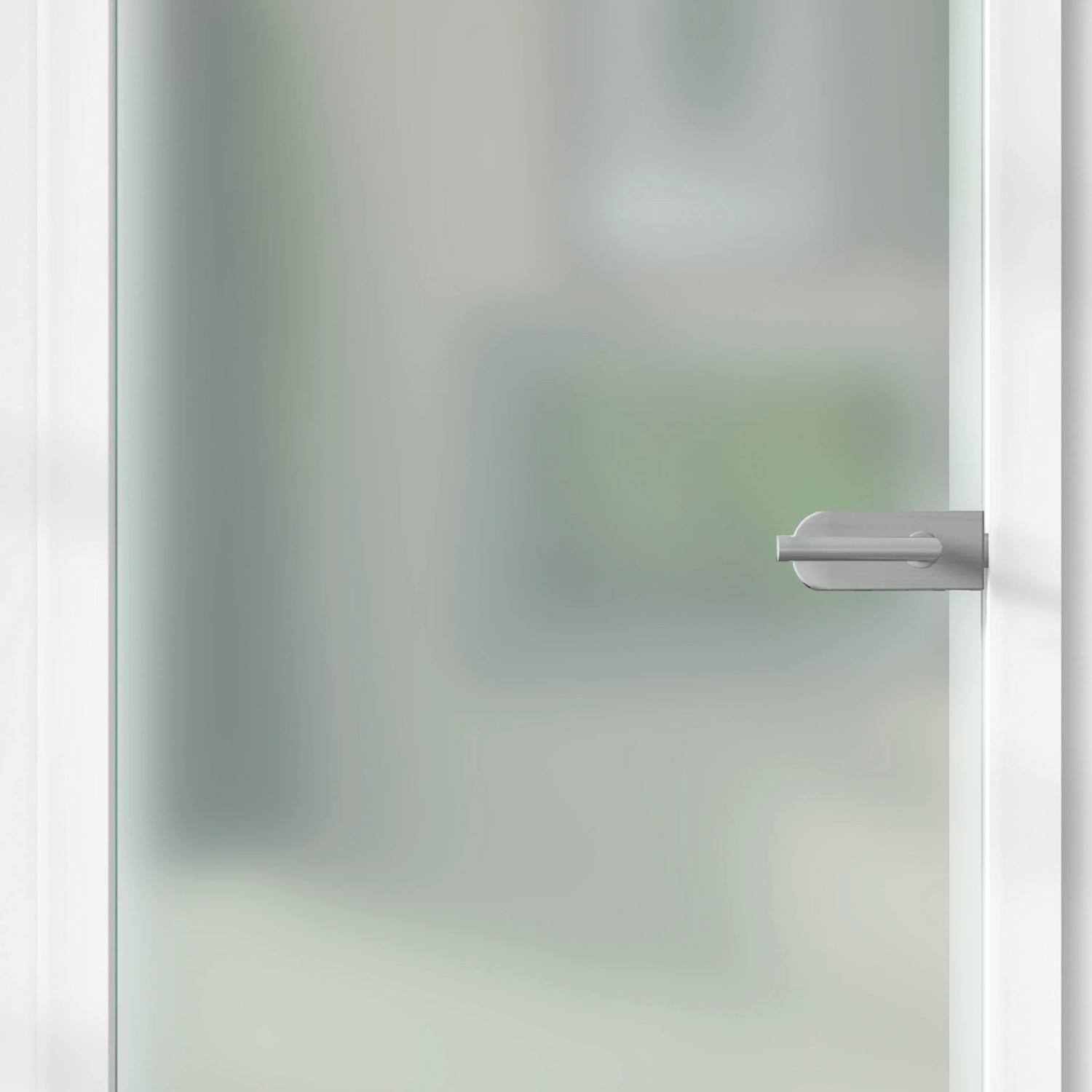 Satinierte Glasdrehtür, ESG Floatglas, DIN links, mit Türgriff. Ideal für mehr Licht im Raum.