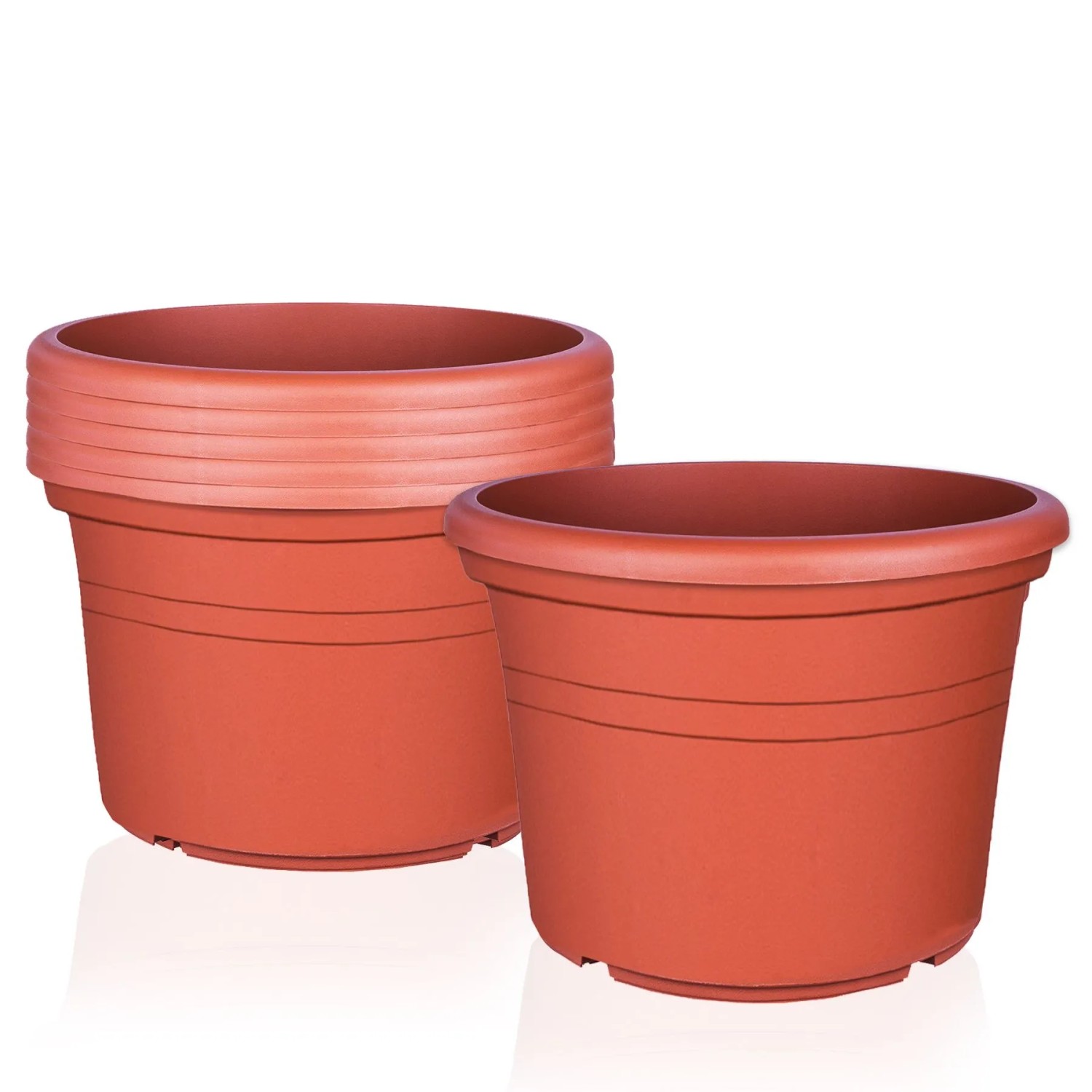 BigDean 6x Blumentopf 25 cm Terrakotta Kunststoff Pflanztopf 25 x 18 cm