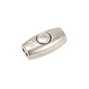 Ovale Conacord Seilklemme aus Stahl, Ø 2 mm x 28 mm, für Seilbefestigungen.