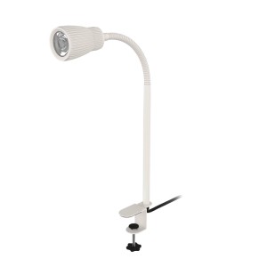 Altweiße Briloner Klemmleuchte Riff, 46 cm, mit warmweißem Licht und flexibler Befestigung.