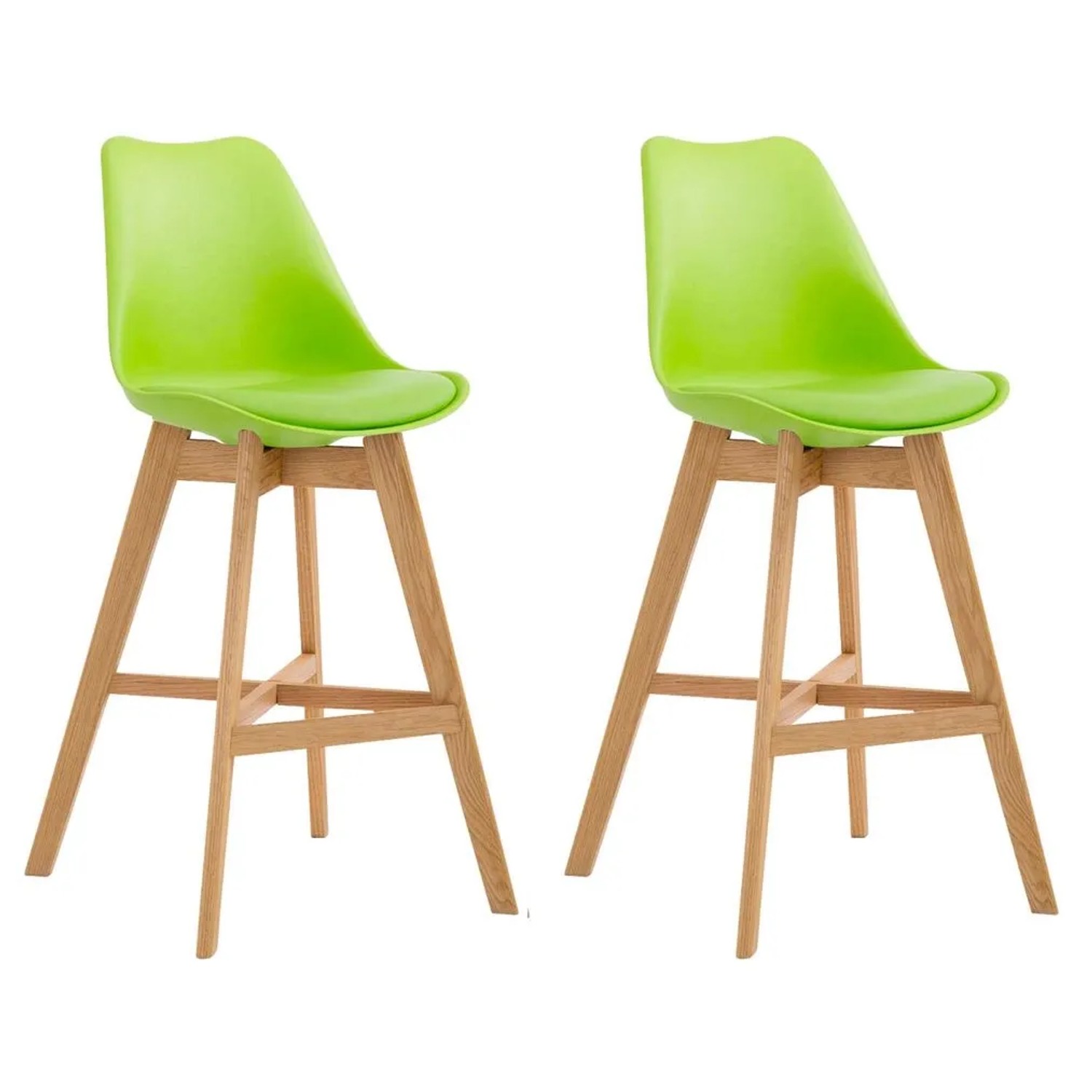 DELUKE 2er Set Barhocker DUMIR Kunststoff Grünfarbig 48x56x112cm Barstuhl Mit Lehne Tresenhocker Tresenstuhl