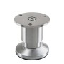 SOTECH Möbelfuß ALPHA, gebürstetes Alu, 50mm hoch. Verstellbares Möbelbein für Schrank, Sofa oder Bett.