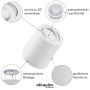 Oktaplex Lile M: Weißer Alu Deckenspot, schwenkbar, mit LED-Modul für neutralweißes Licht (4000K).