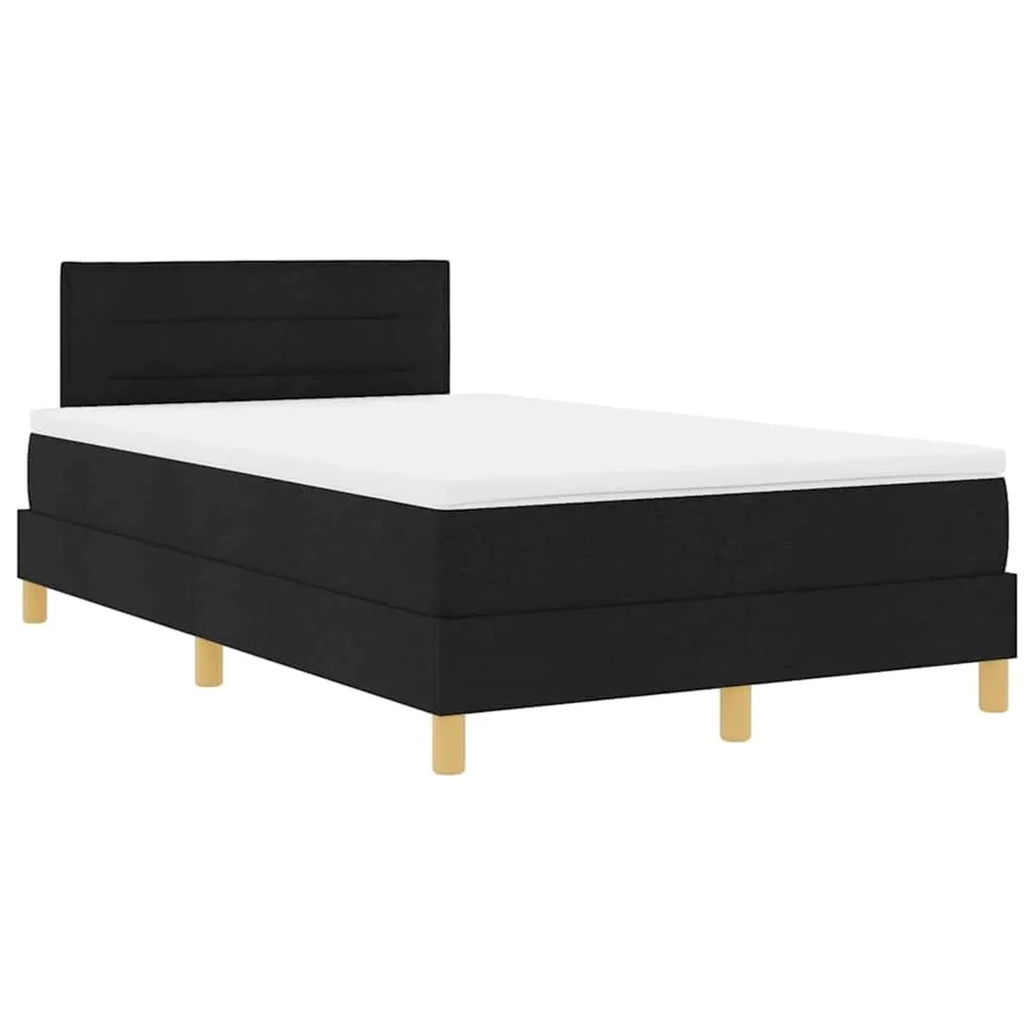 vidaXL Boxspringbett mit Matratze Schwarz 120 x 190 cm Stoff 3338827 günstig online kaufen