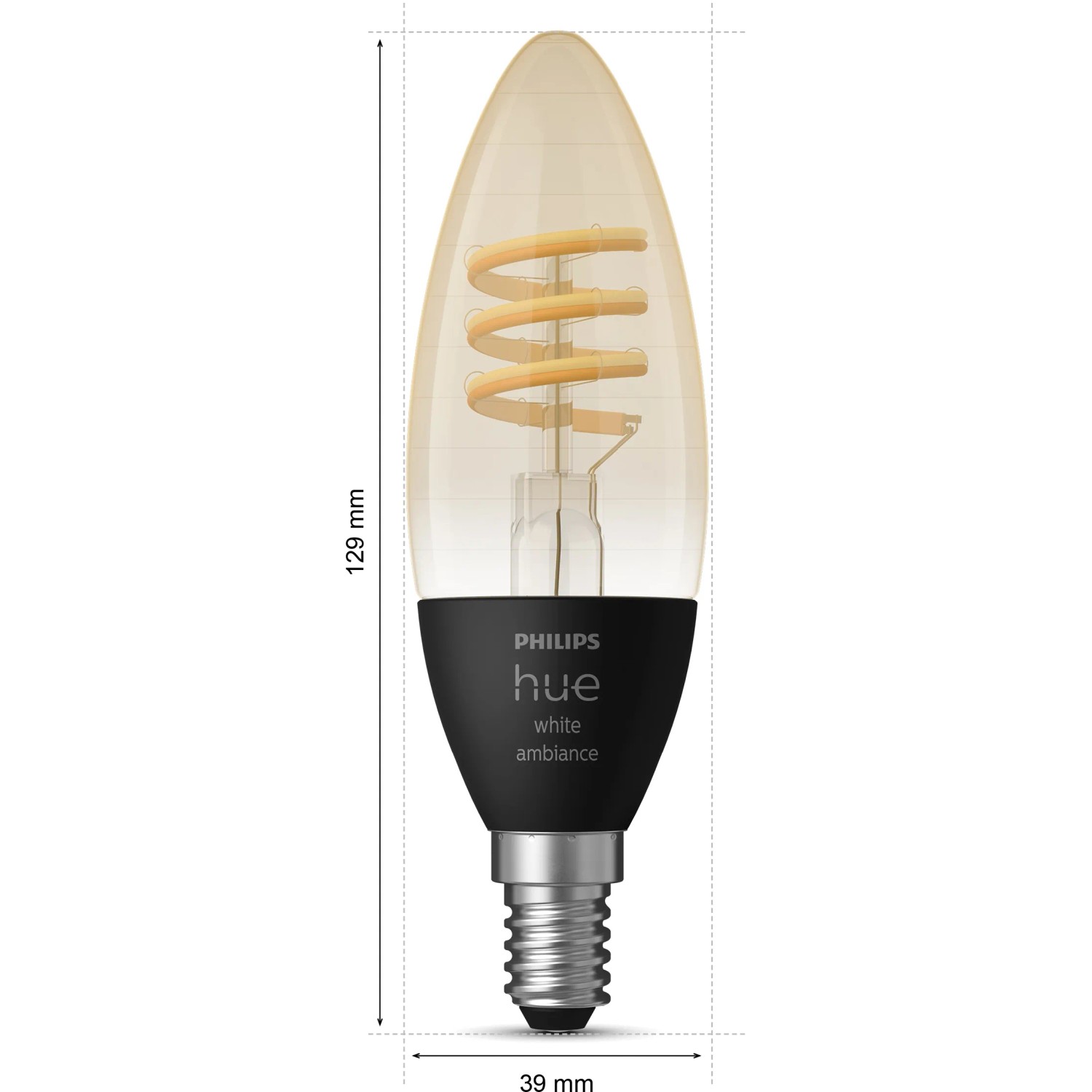 Philips Hue Filament Kerze E14 Doppelpack: Vintage LED-Lampe mit warmweißem bis kaltweißem Licht.