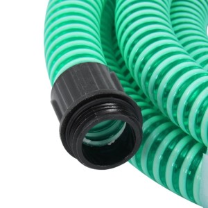 vidaXL Saugschlauch mit Messing-Anschlüssen Grün 10 m PVC 151047