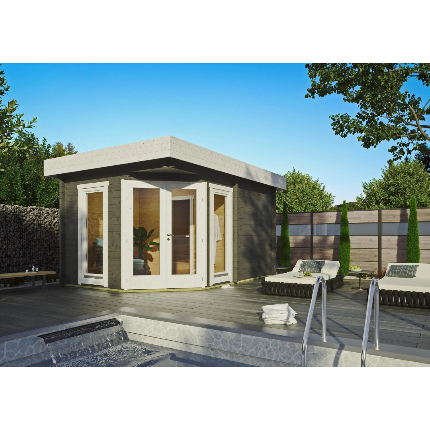 Fjordholz Saunahaus Modell Anna 90mm günstig online kaufen