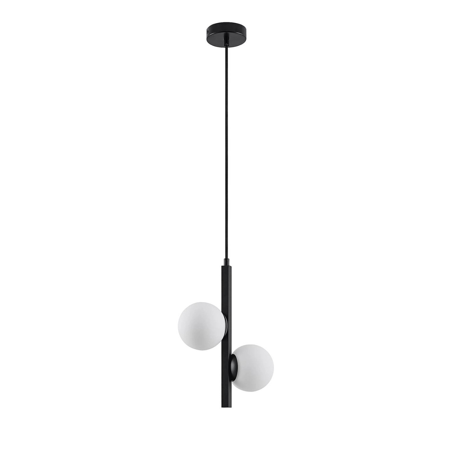Lucande Pendelleuchte Emarin 9627662 Modern in Schwarz aus Metall 2-flammig günstig online kaufen