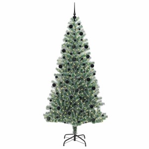 vidaXL Künstlicher Weihnachtsbaum Beschneit mit LED Licht 210 cm 3396825