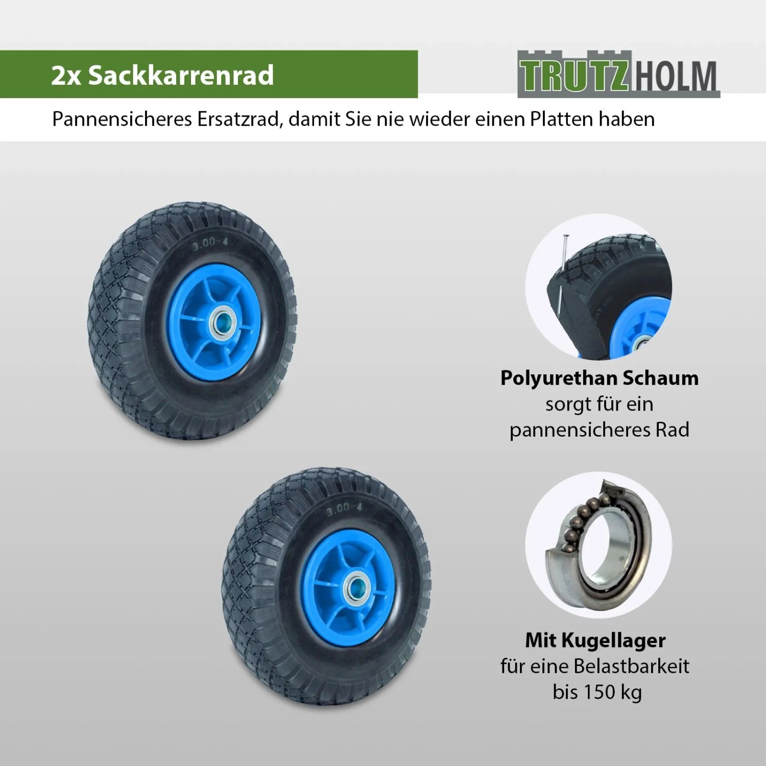 2 Stück Sackkarrenrad, Luftrad, Metall-Felge ROLLENLAGER !!!CHEMIEARM EU-Norm 2 Stück Sackkarrenrad, Luftrad, Metall-Felge ROLLENLAGER !!!CHEMIEARM EU-Norm