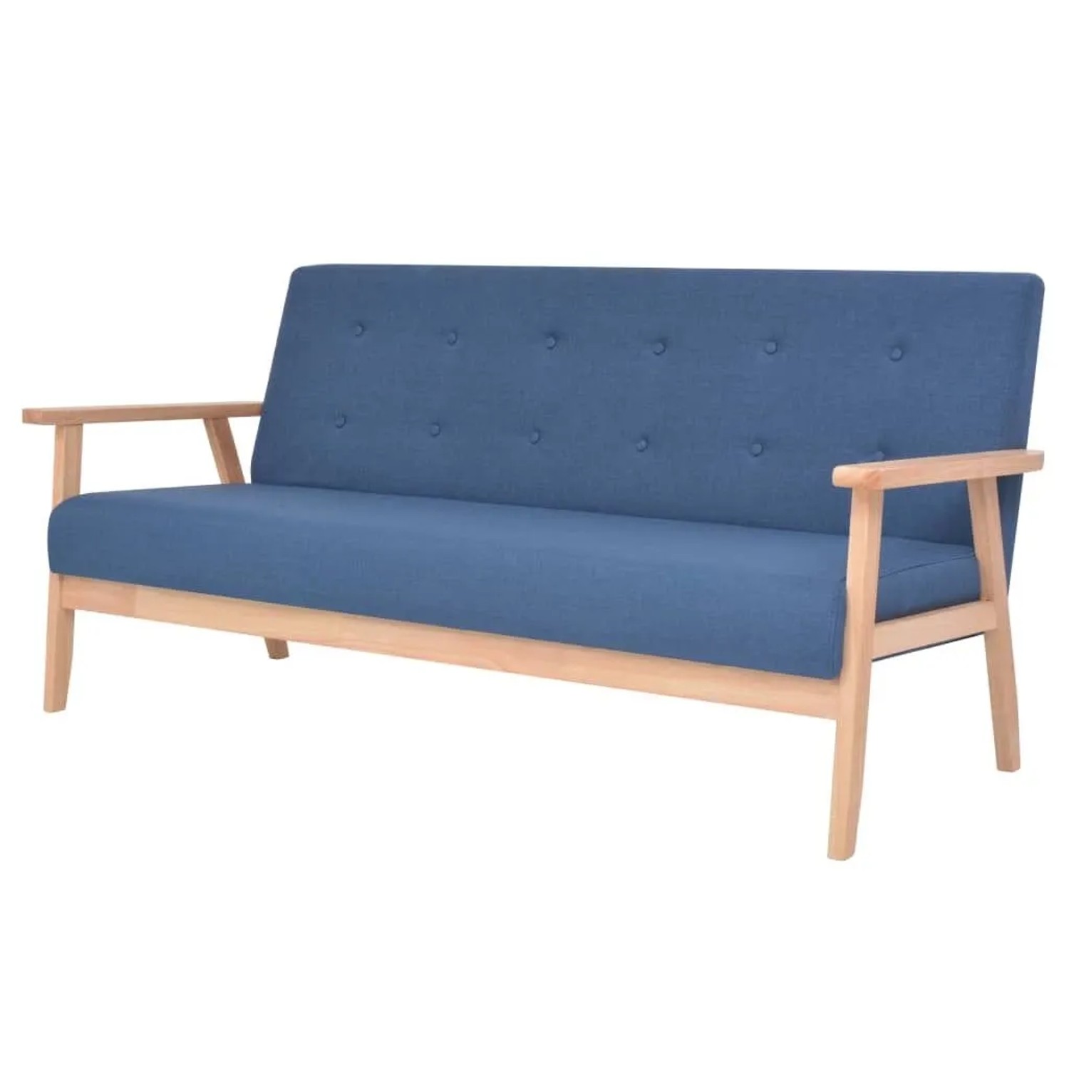 vidaXL 3-Sitzer-Sofa Stoff Blau 244656 günstig online kaufen