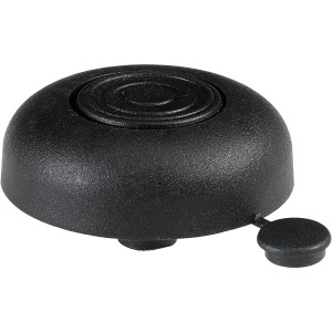 Schwarzer Hettich Möbelgleiter Ø 50 mm mit Innenverstellung, geeignet für bis zu 100 kg.