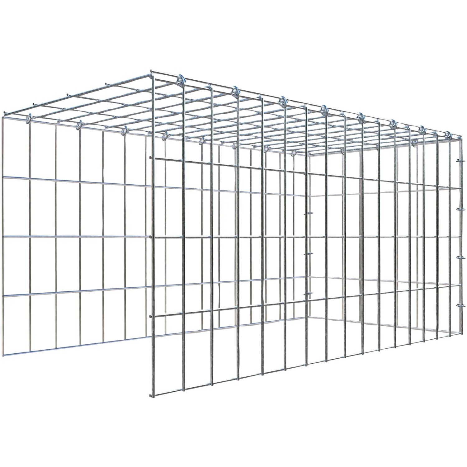 Gabiona C-Ring-Gabione-Anbaukorb Typ 4 40 x 80 x 40 cm Maschenw 5 x 10 cm
