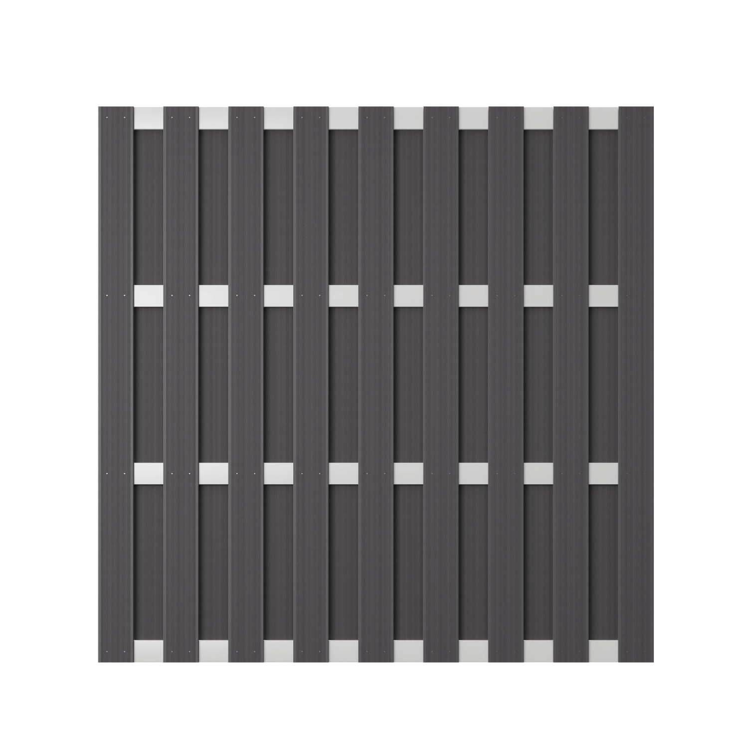 T&J WPC-Bretterzaun Eldena 180 cm x 180 cm Grau günstig online kaufen