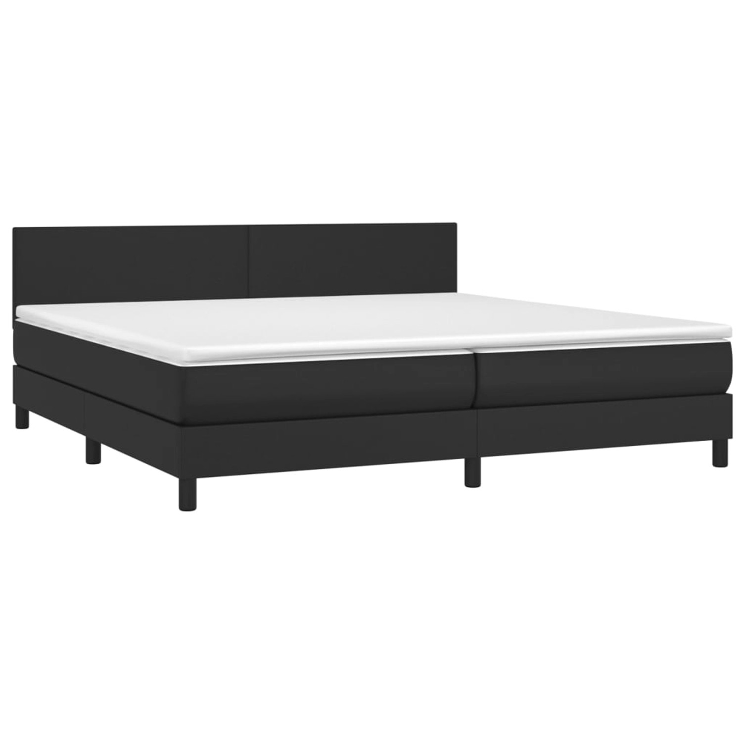 vidaXL Boxspringbett mit Matratze & LED Schwarz 200x200 cm Kunstleder 31341 günstig online kaufen