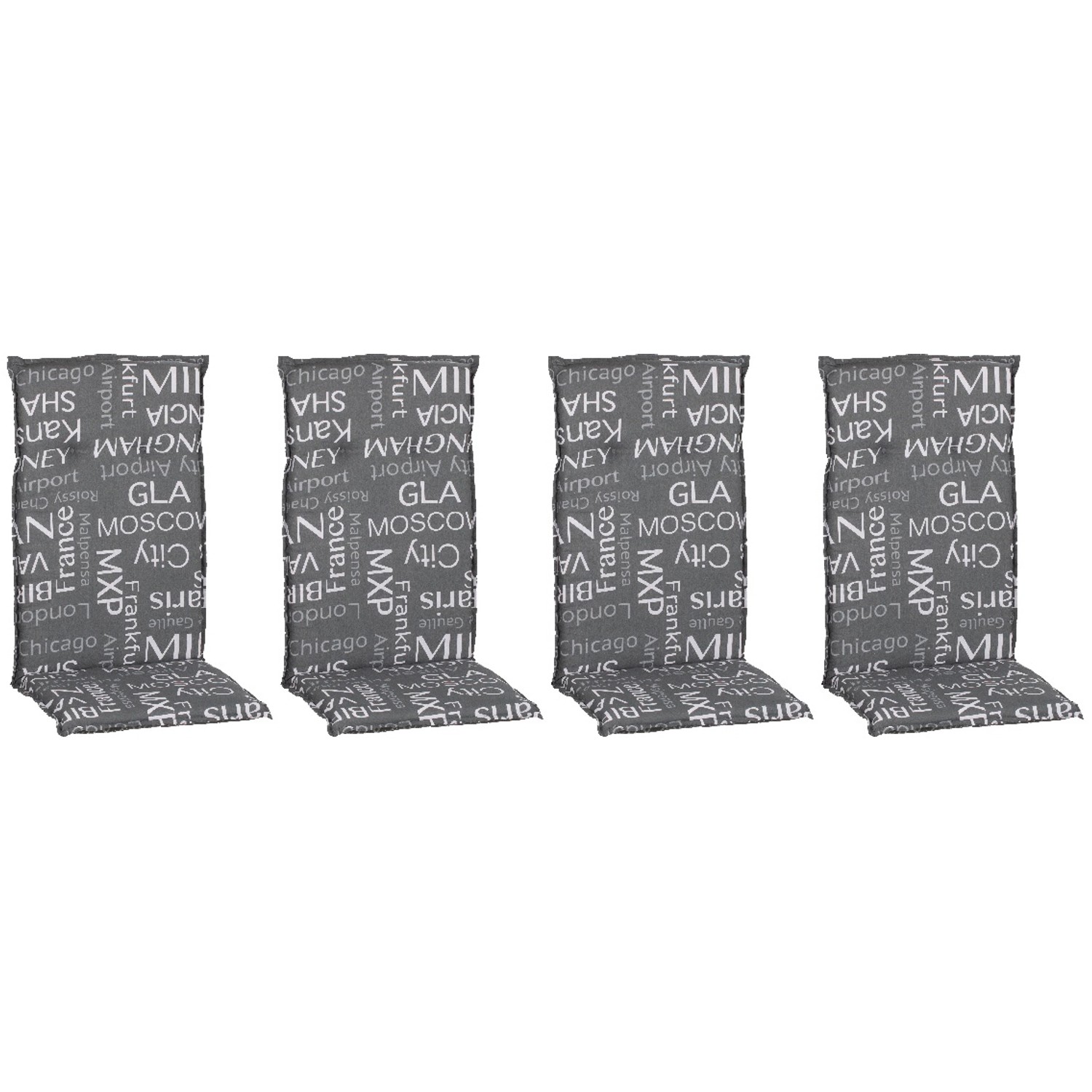 Beo Sitzauflage Hochlehner Bellona 4er-Set grau günstig online kaufen