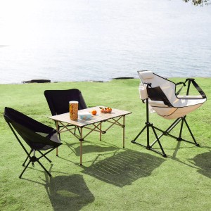 CCLIFE Campingstuhl Klappstuhl Outdoor Faltbar 100Kg Beige