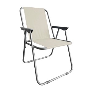 Beiger Mojawo Campingstuhl/Klappstuhl mit Metallgestell für Camping & Outdoor.