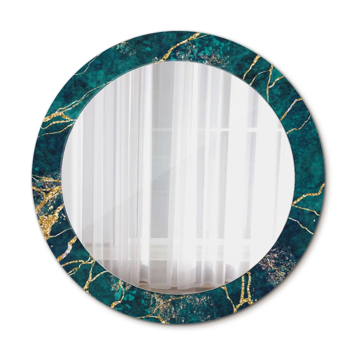 Tulup Bedruckter Spiegel Grüner Marmor 70x70 cm Runder Spiegel Bedrucktem R günstig online kaufen