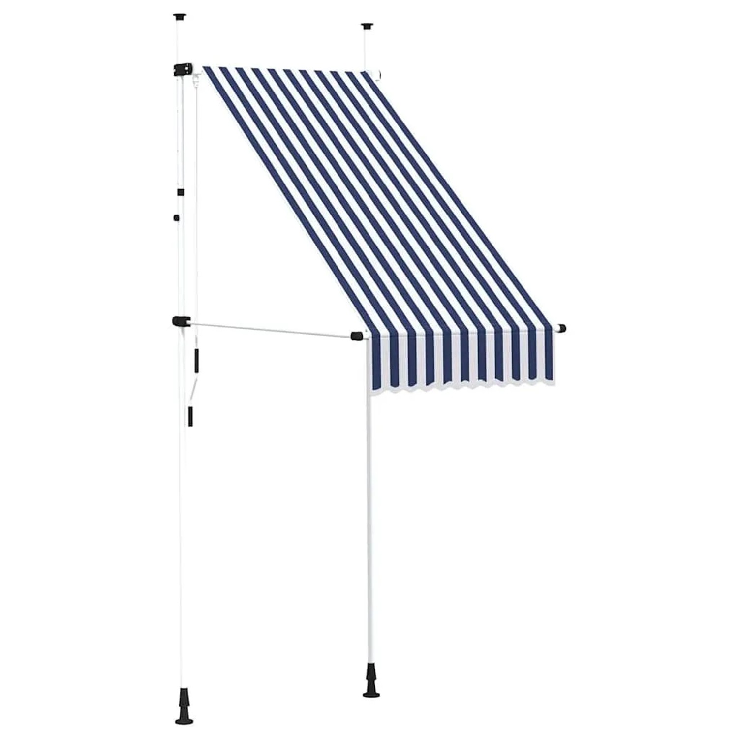 vidaXL Markise Einziehbar Handbetrieben 100 cm Blau/Weiß Gestreift 145829