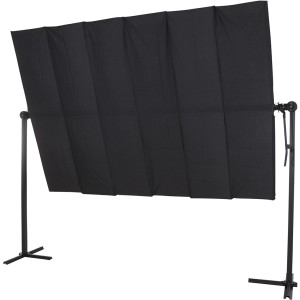 Anthrazitfarbener Siena Garden Marktschirm 350x250 cm mit Neigungsfunktion.