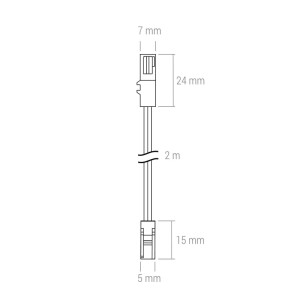 SOTECH Verlängerungskabel, 2m, MiniAMP Stecker/Buchse, schwarz, für LED-Beleuchtung.