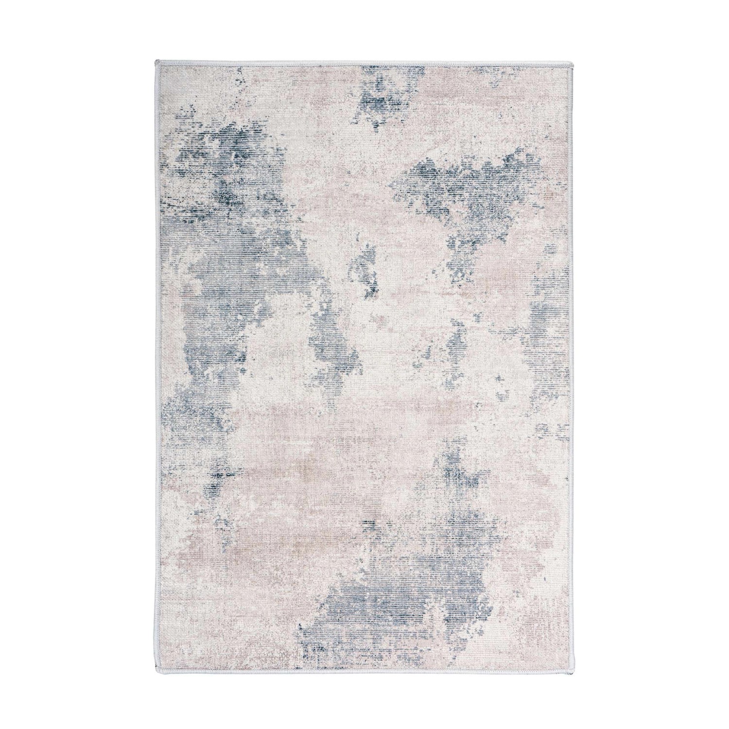 MeGusta Kurzflor Teppich Vintage UsedLook Grau 80x150 cm Agustina