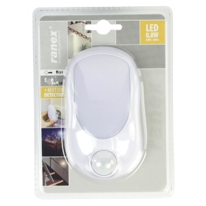 Smartwares LED-Nachtlicht mit Bewegungsmelder, 230V, Weiß, für die Wandmontage.