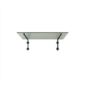 Glasvordach Hagen 150x90 cm mit Haltern in Anthrazit (RAL 7016) und Klarglas.
