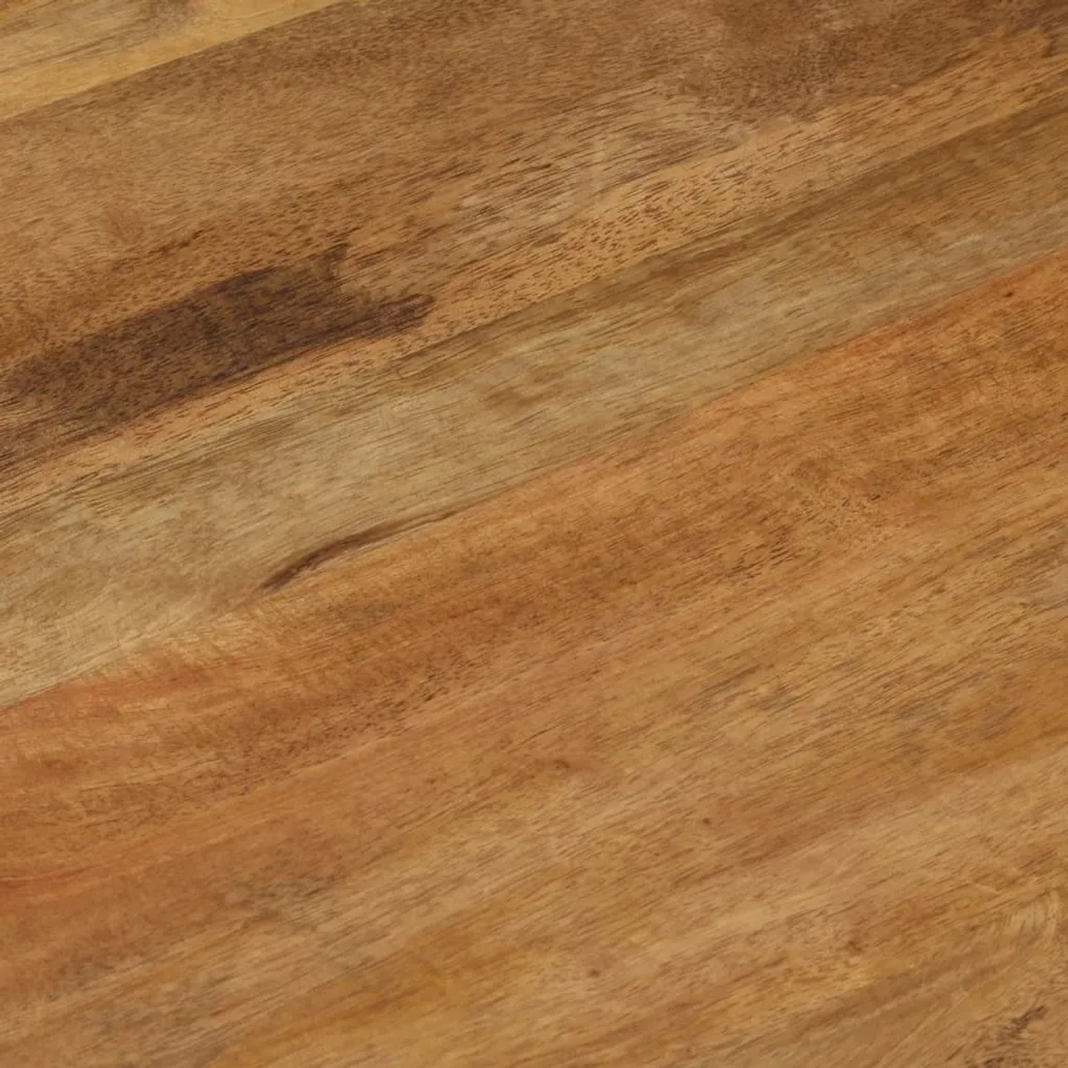 Nahaufnahme der Tischplatte des vidaXL Esstischs aus Mangoholz, natürliche Holzmaserung sichtbar.