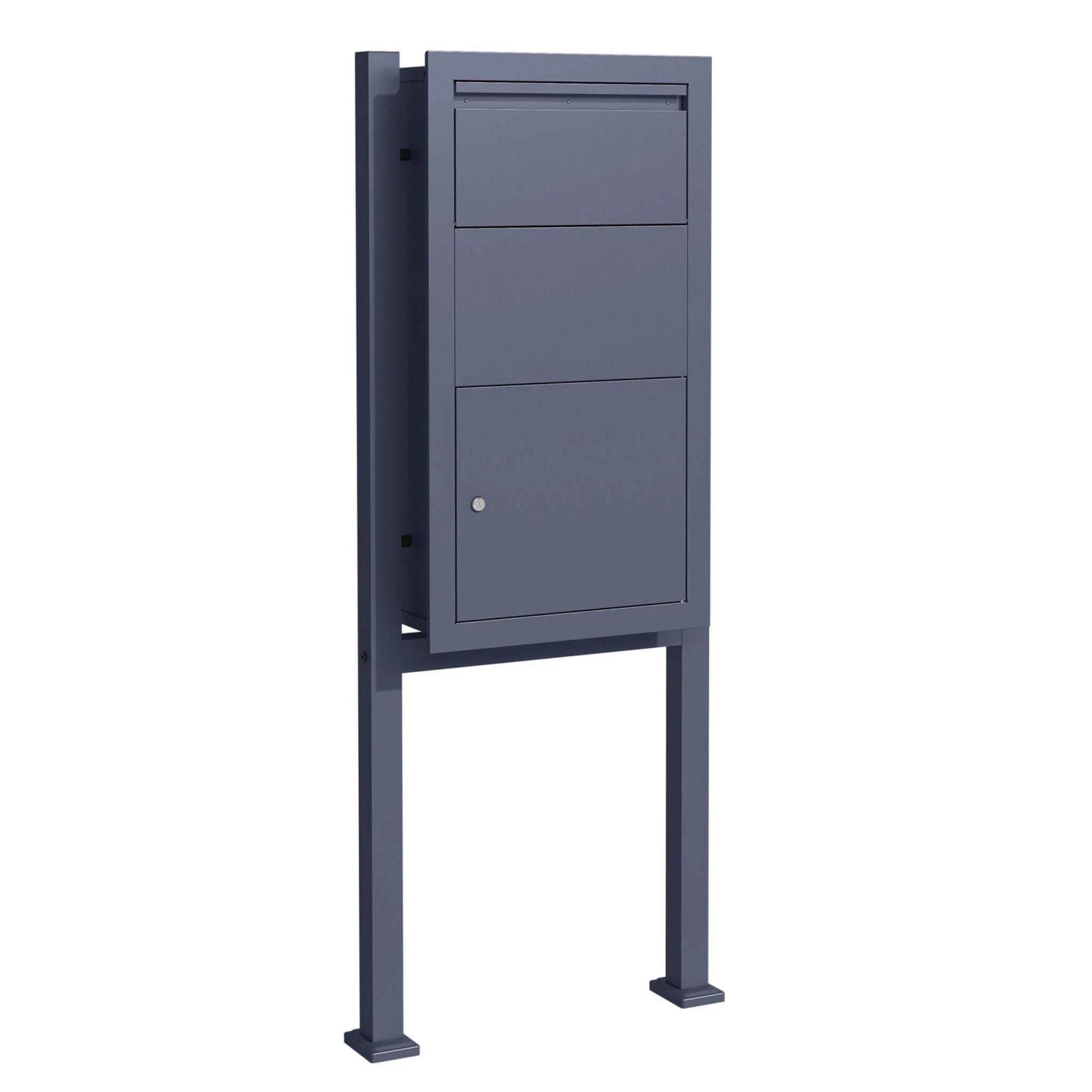 Wiltec Set Paketkasten Wandbriefkasten Anthrazit 47x22x87cm Paketbox mit Ständer