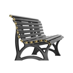 Graphitgraue 3-Sitzer Gartenbank Jamaika aus witterungsbeständigem Kunststoff. Parkbank/Sitzbank für den Garten.