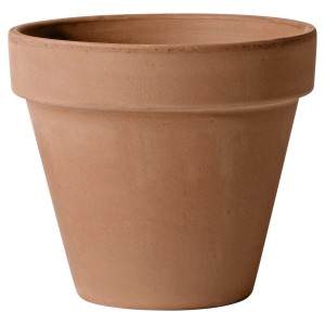 Deroma Pflanztopf Standard, 17 cm, Mocca, aus Terrakotta für den Garten.