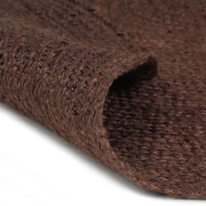 vidaXL Teppich Handgefertigt Jute Rund 90 cm Braun 133671
