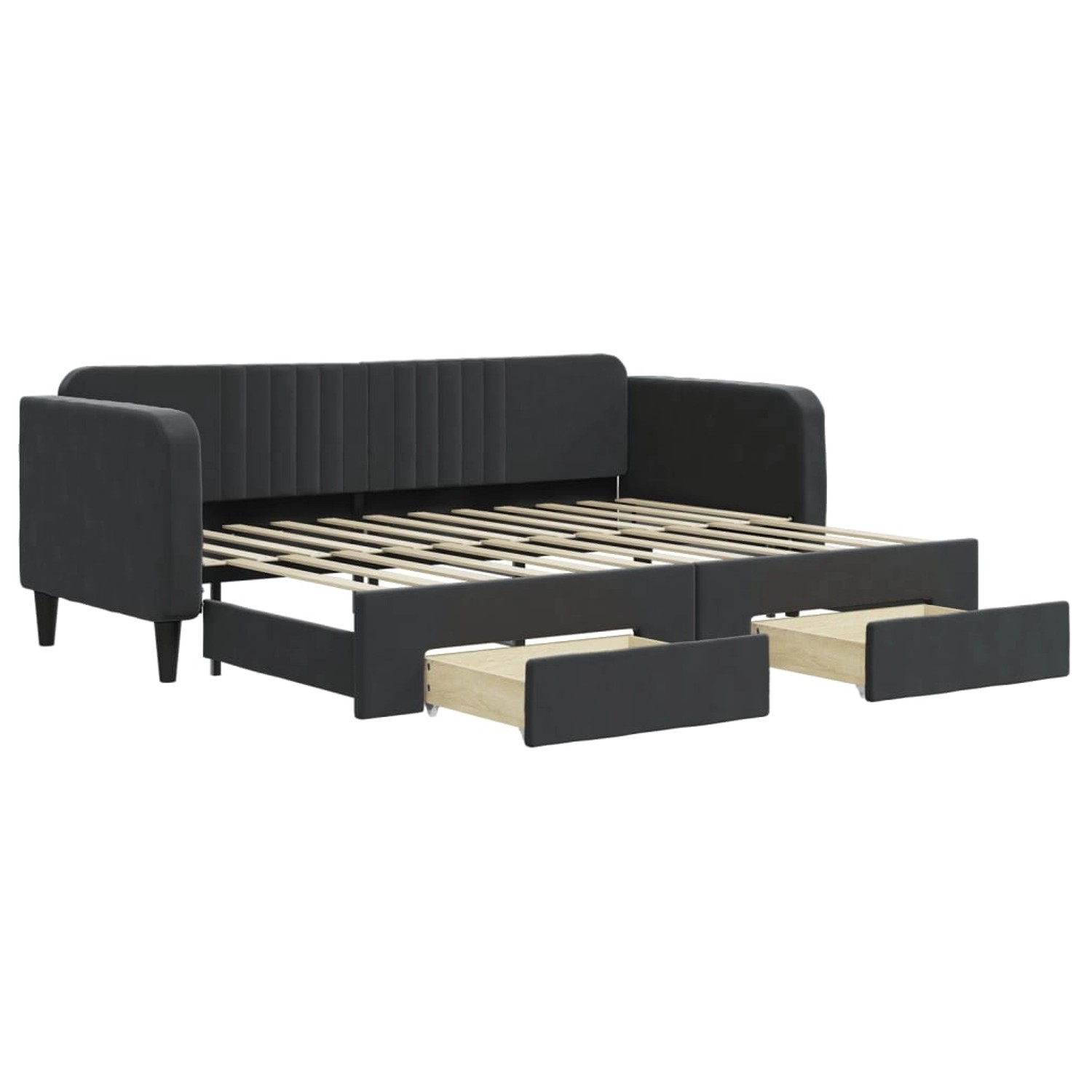 vidaXL Tagesbett Ausziehbar mit Schubladen Schwarz 80x200 cm Samt1881988 günstig online kaufen