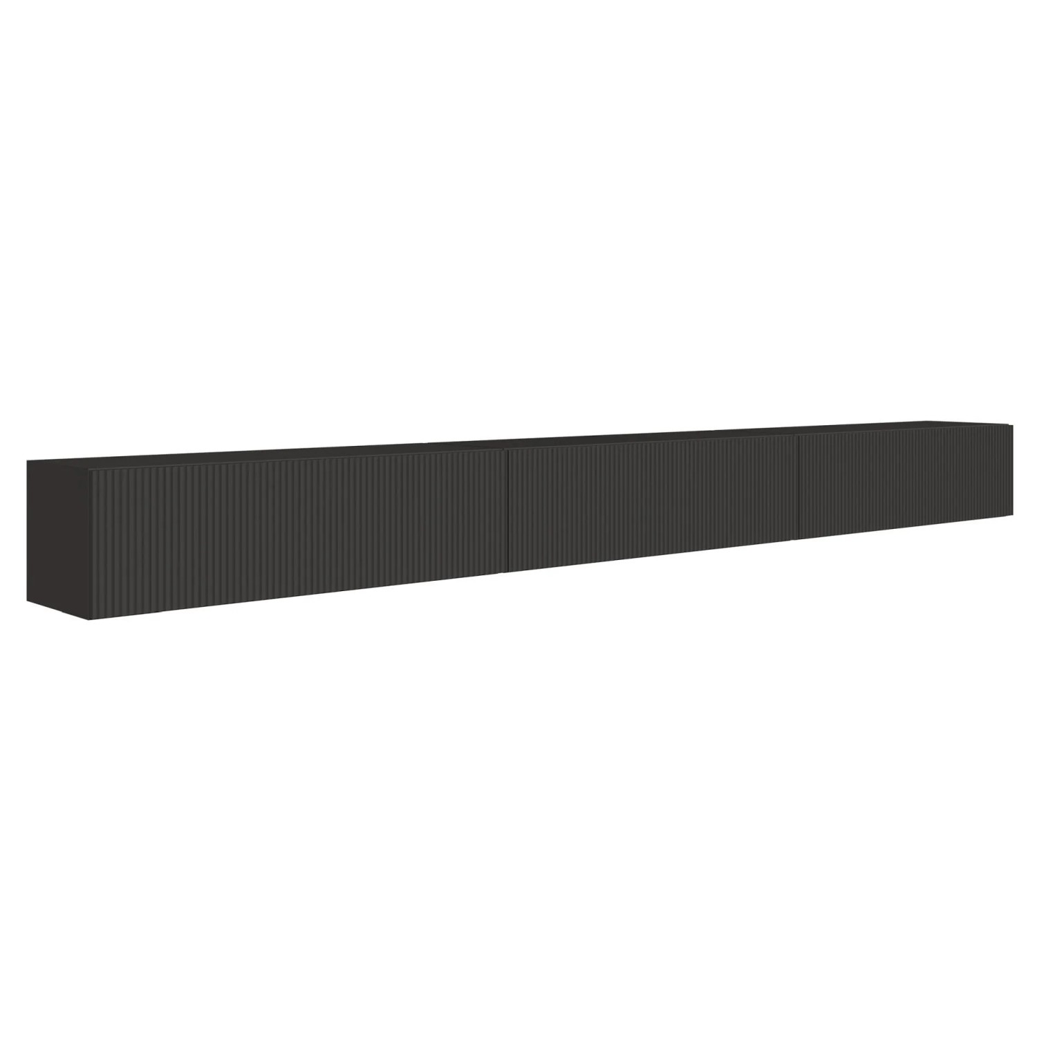 Selsey TV-Hängeboard Veldio mit Lamellenfront 300 cm Schwarz günstig online kaufen