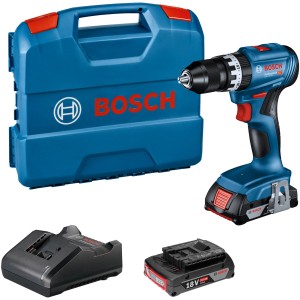 Bosch Professional Akku-Schlagbohrschrauber GSB 18V-45 Set mit Akkus, Ladegerät und L-Case.