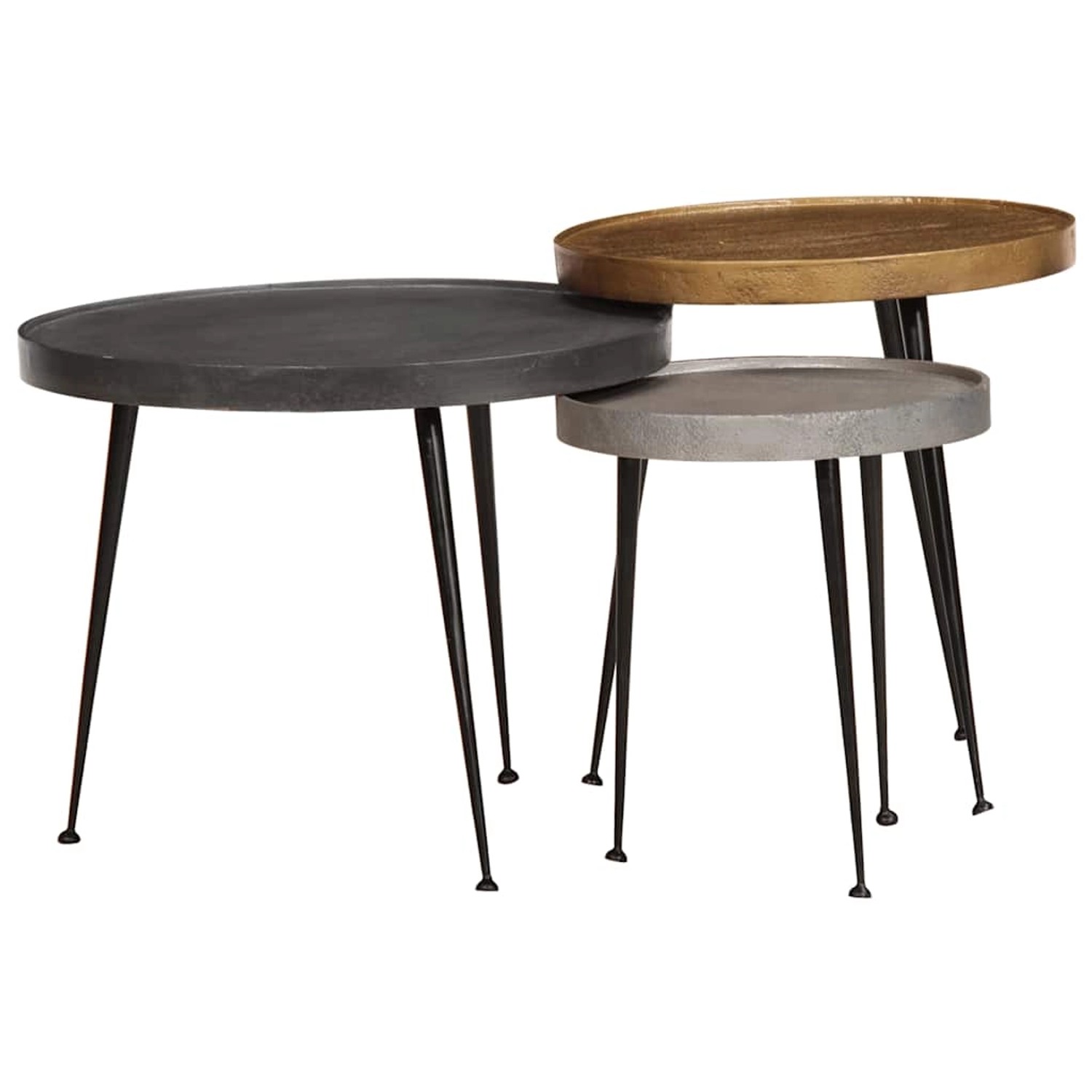 vidaXL Couchtisch 3 Stk Mehrfarbig Holzwerkstoff 373642 günstig online kaufen