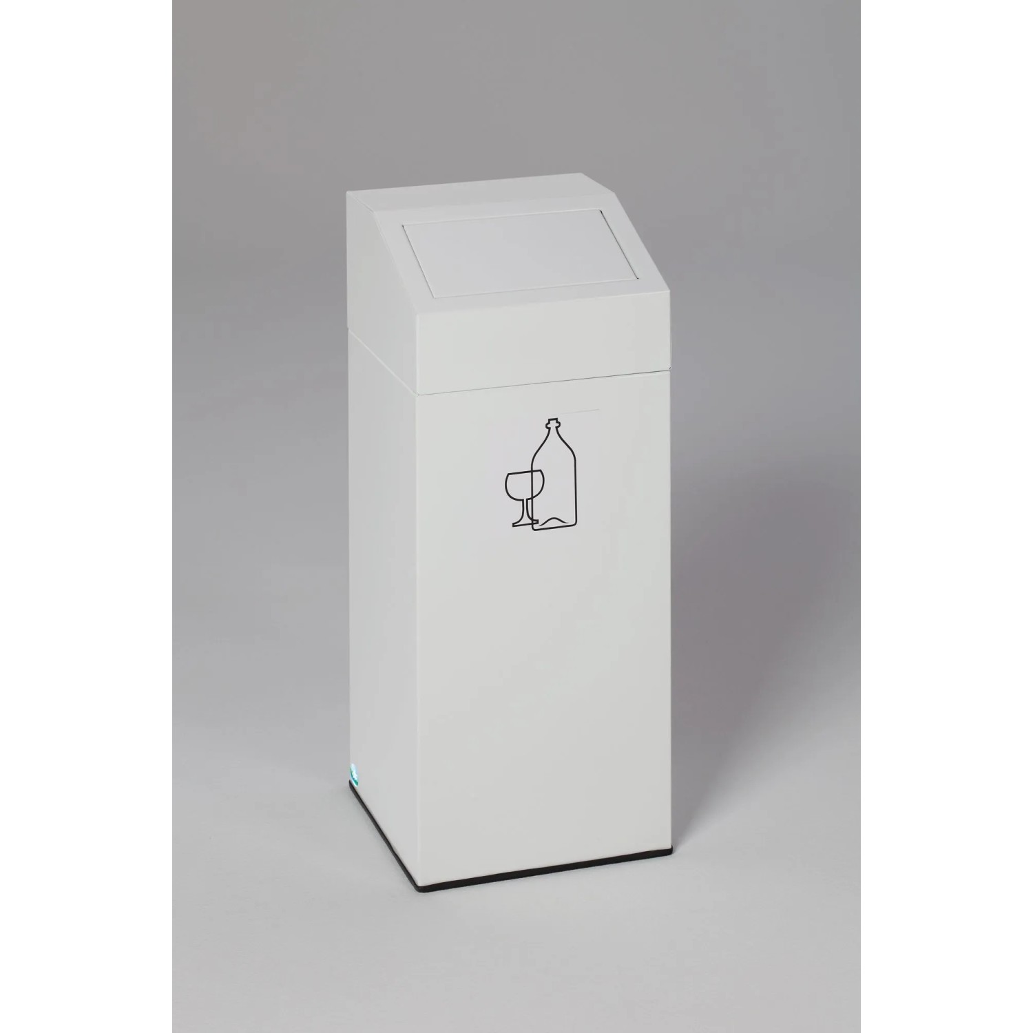 PROREGAL Selbstlöschender Wertstoffsammler Glas 47 Liter HxBxT 79 x 32 x 32 cm Verzinkter Stahl Weiß