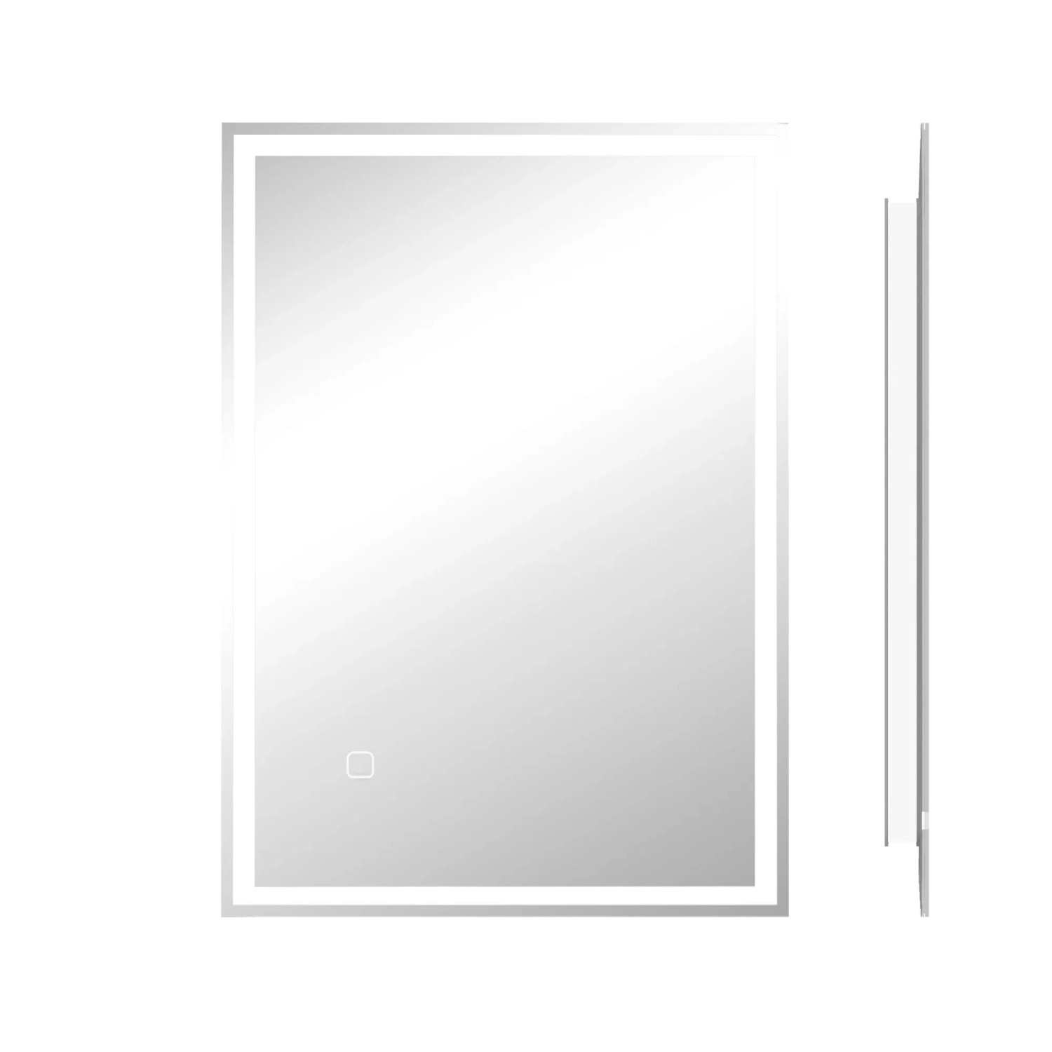 HOMCOM Badezimmerspiegel Glas 70L x 50B x 4H cm Silber