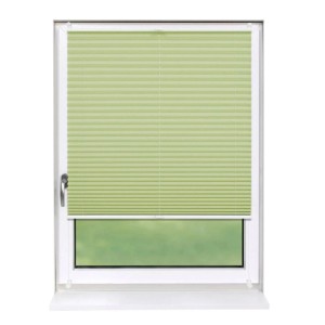 Deco-Raum Plissee Basic hellgrün, blickdicht, Klemmfix am Fenster. Einfache Montage ohne Bohren.