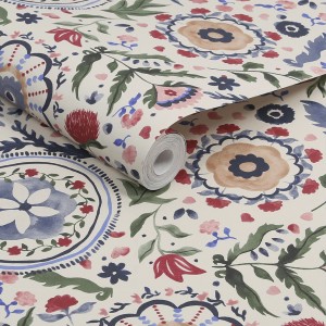 Bunte Joules Vliestapete Festival Flowers Antique mit Blumenmuster, Rolle.
