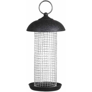 Siena Garden Vogelfutterspender aus Stahlgitter, schwarz, Ø 10x20 cm, für Erdnüsse.