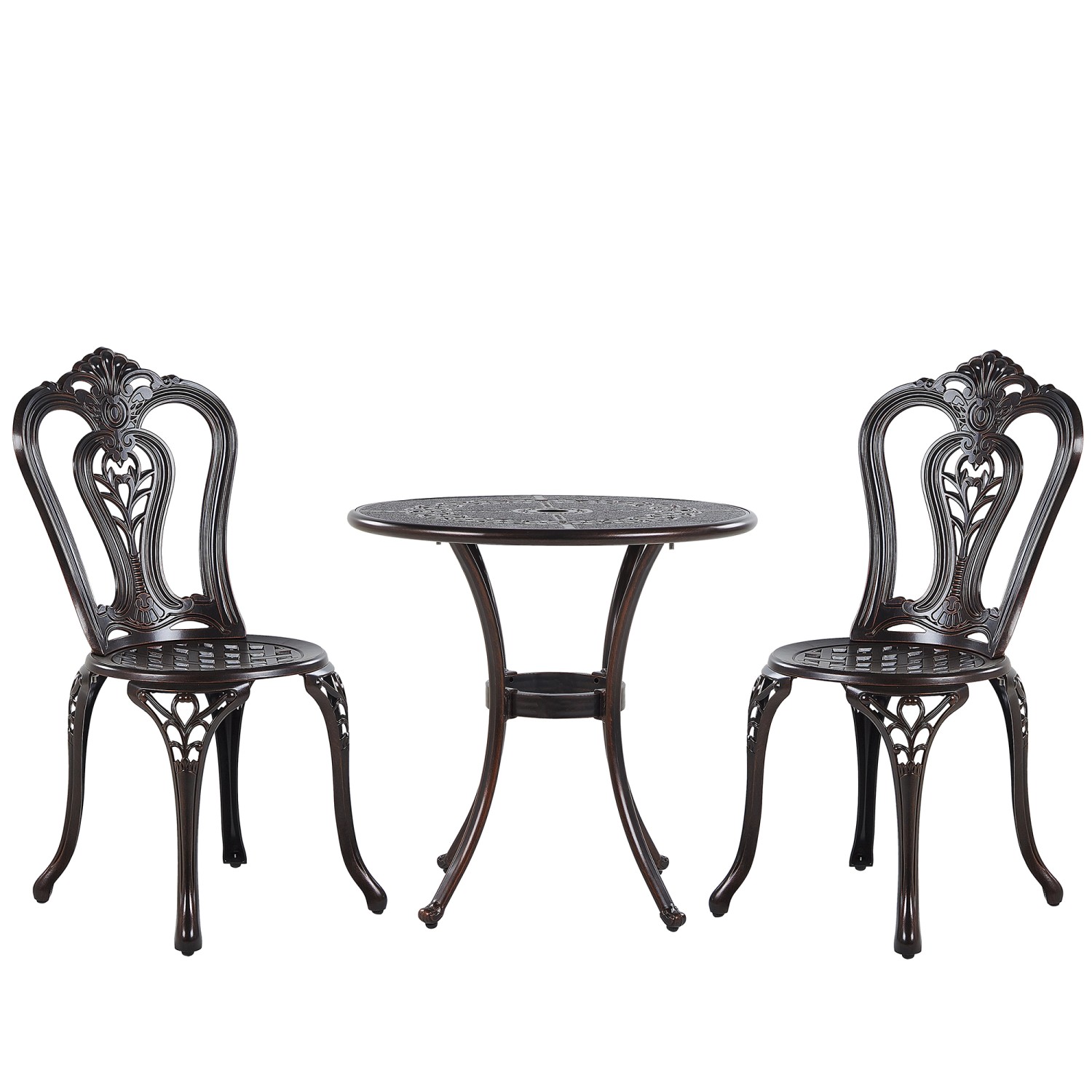Beliani Bistro Set BOVINO Dunkelbraun 65x65x90