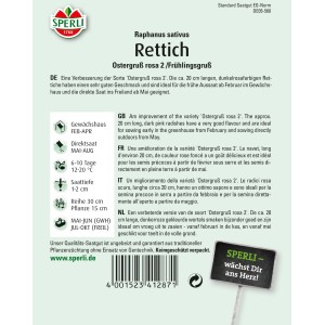 Sperli Rettich Ostergruß rosa 2 / Frühlingsgruß Samenpackung