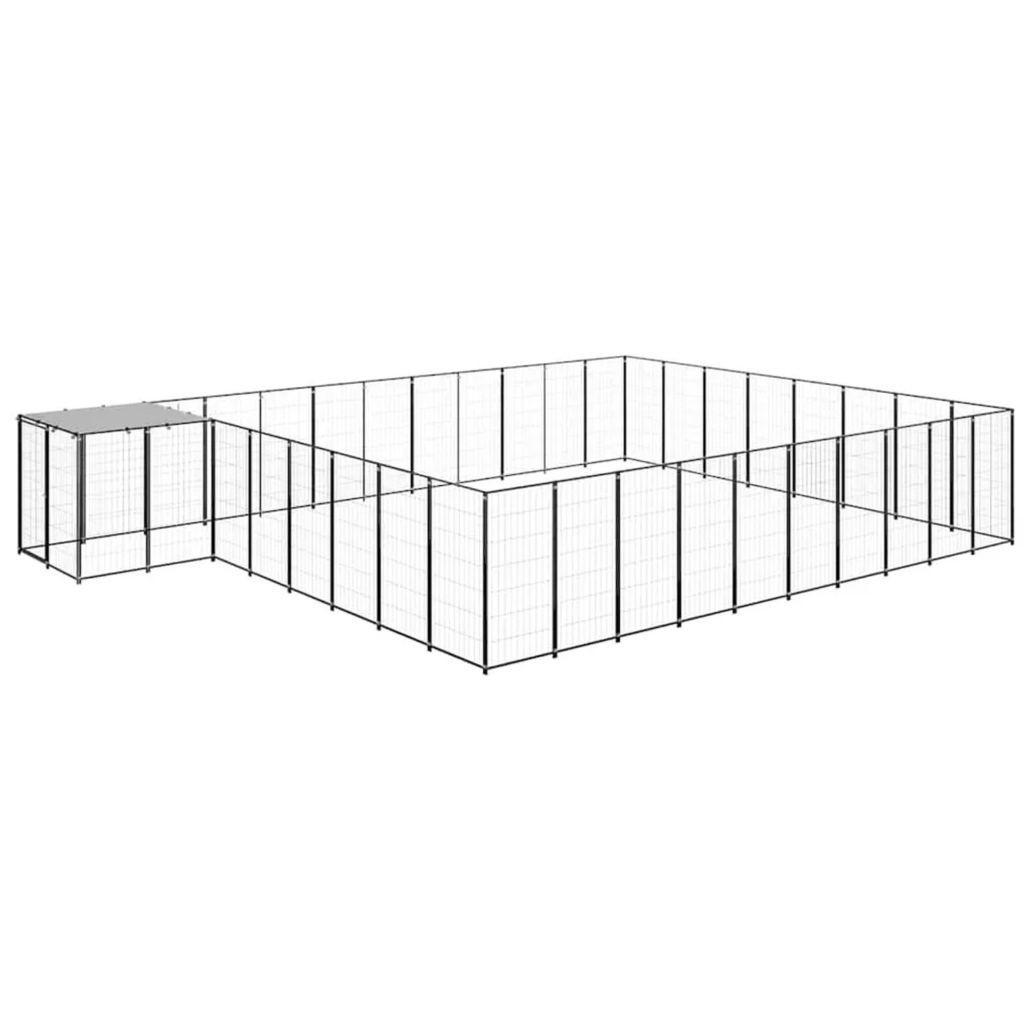 vidaXL Hundezwinger Schwarz 25,41 m² Stahl 3082229